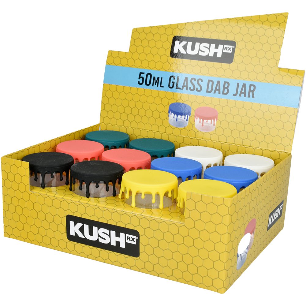 Kush RX Glass Concentrate Jar w/ Silicone Lid - 50ml/ 24ct