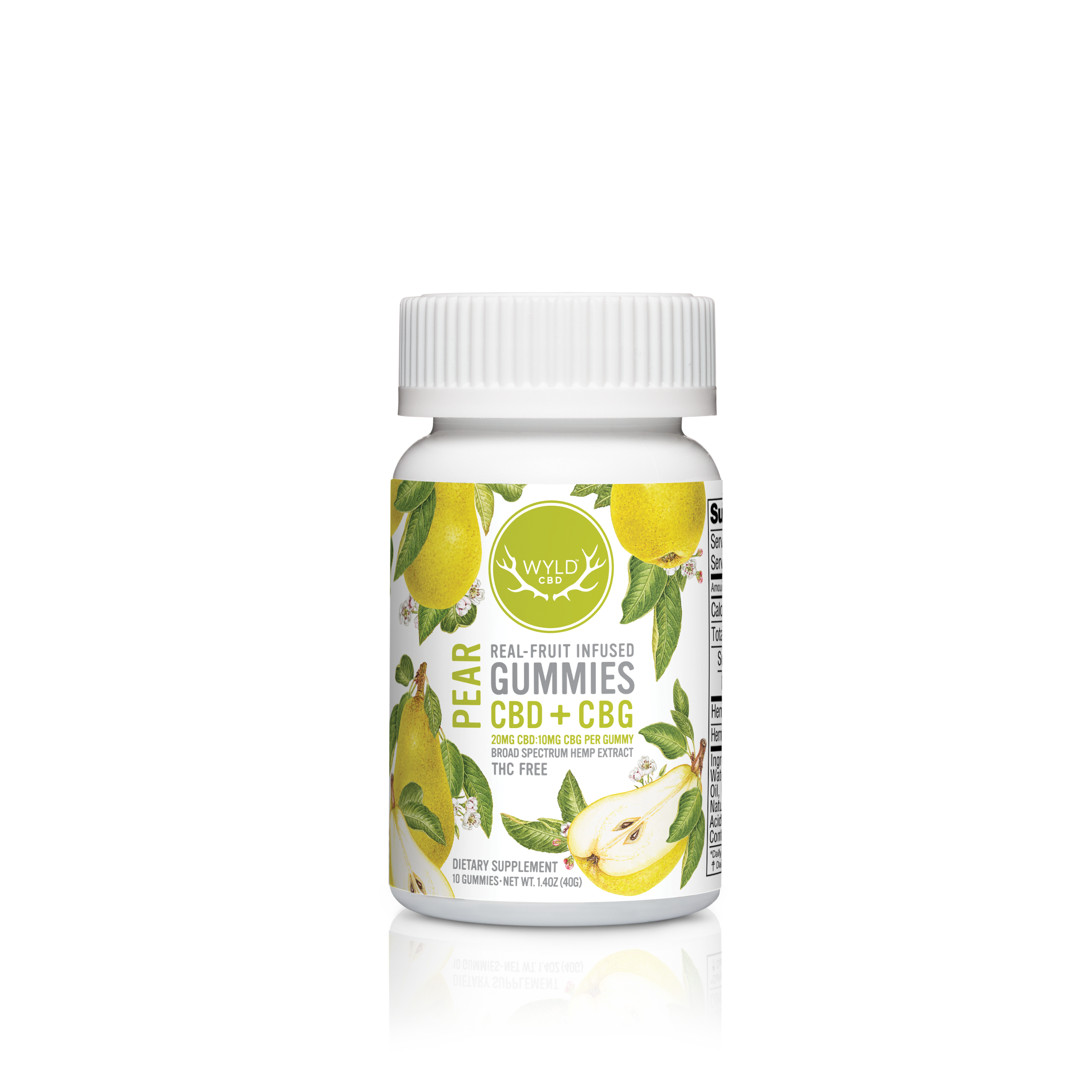 WYLD Real Fruit CBD + CBG Gummies Pear - (60MG - 1200MG)