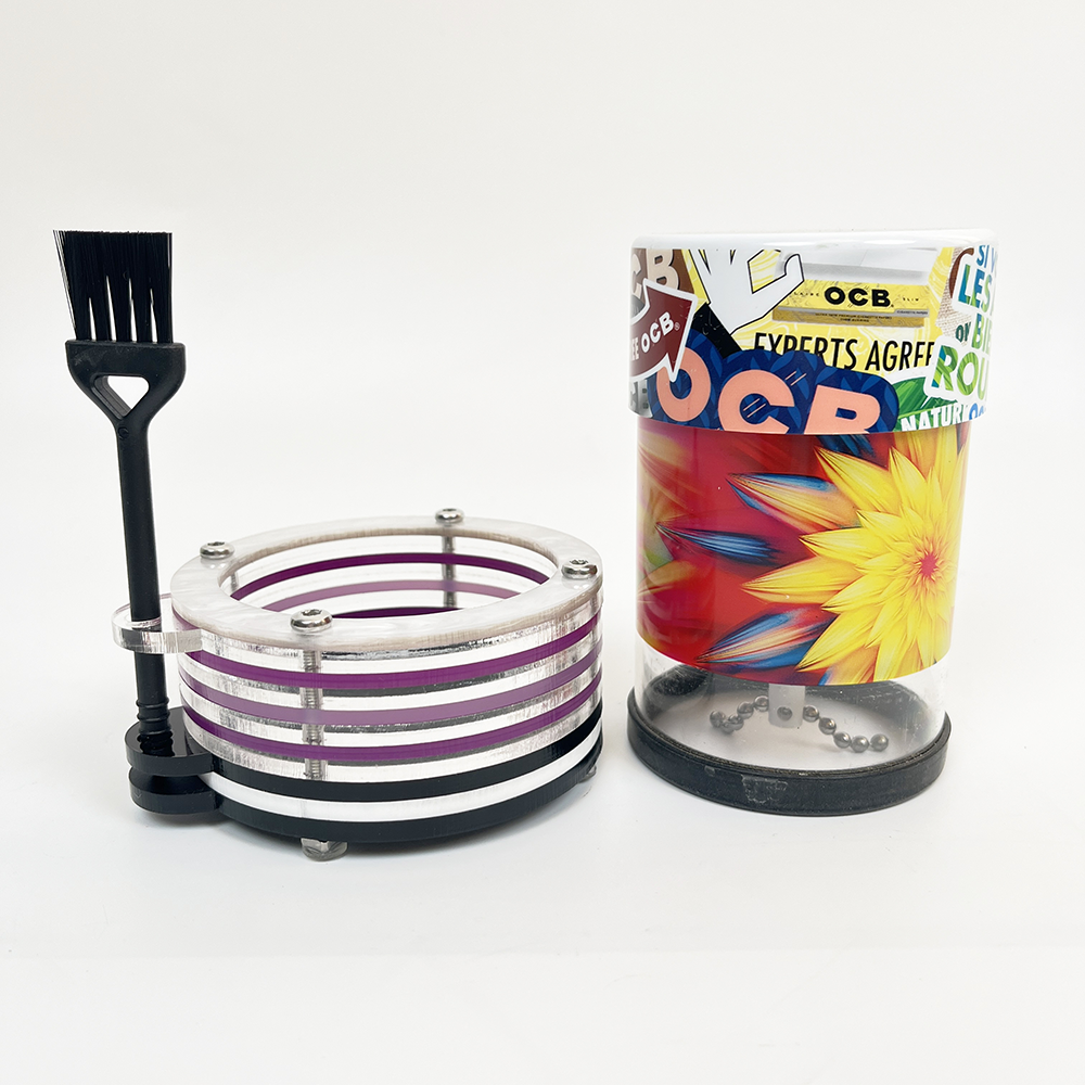 Wakit Grinder Stand for Wakit (TM) Ball and Chain Kitchen Grinder ~ Acrylic with Mini Broom