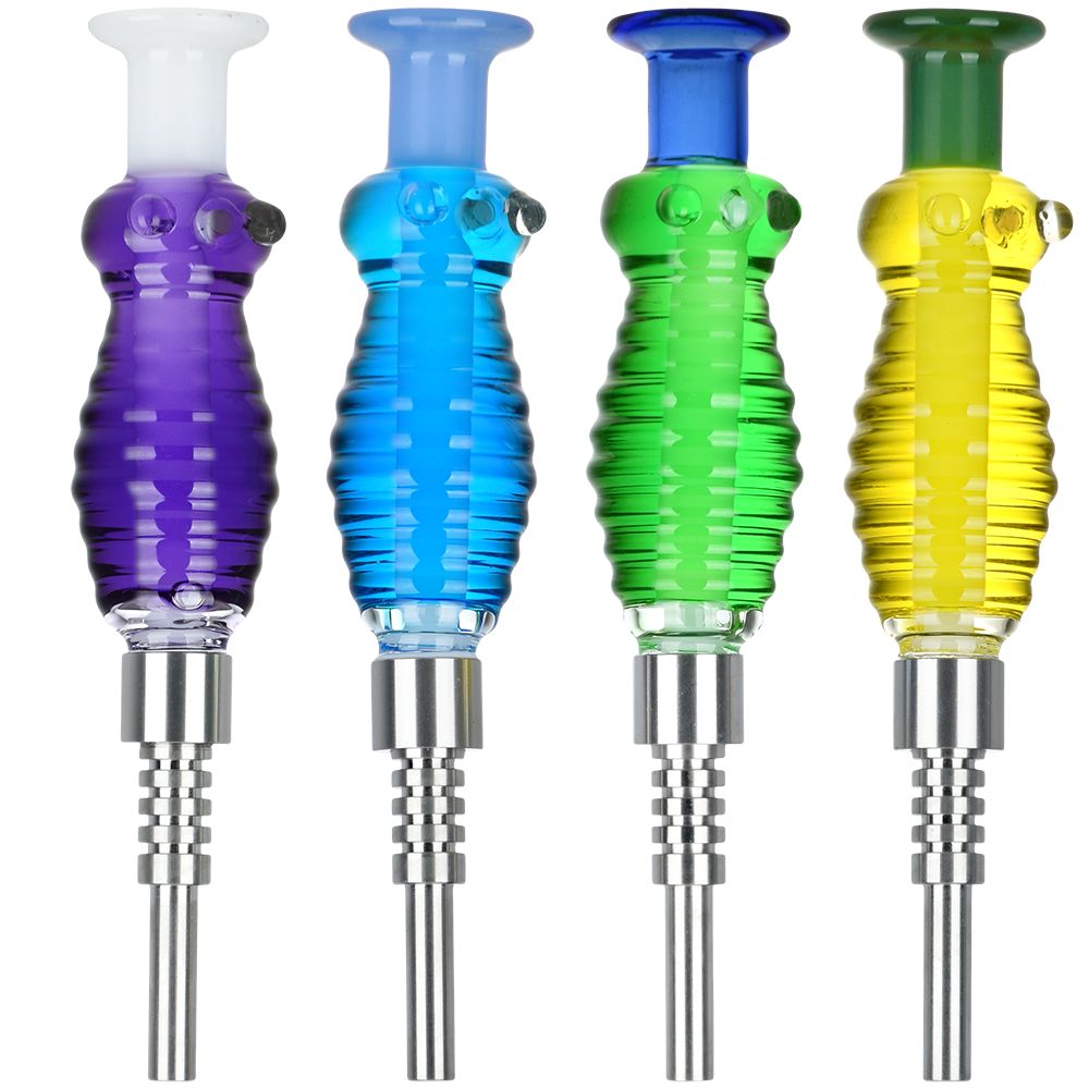 Phunky Phresh Glycerin Glass Dab Straw - Titanium Tip / 6.5" / 4ct
