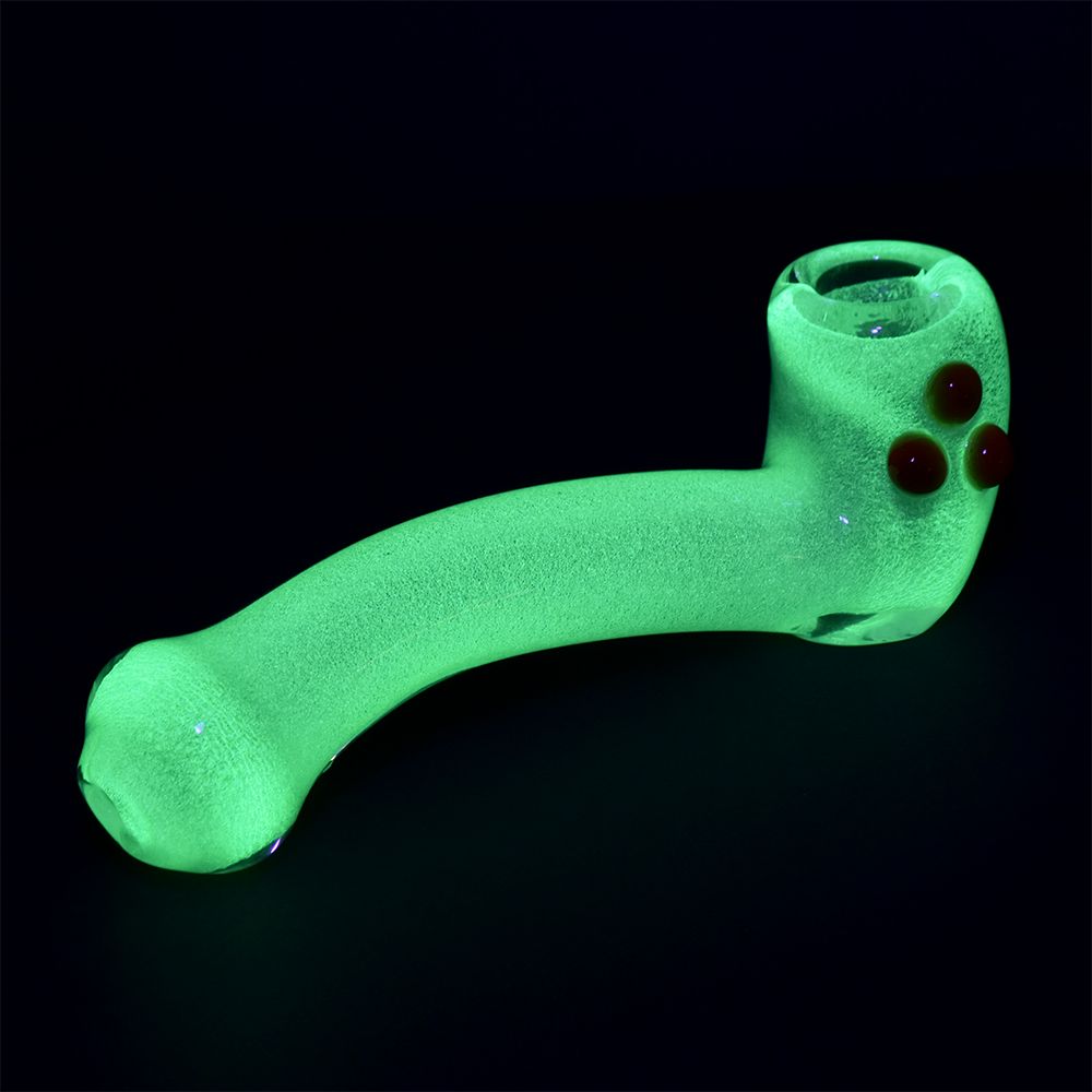 Shine From Within Glow In The Dark Glass Sherlock Pipe - 5.75" / Colors Vary
