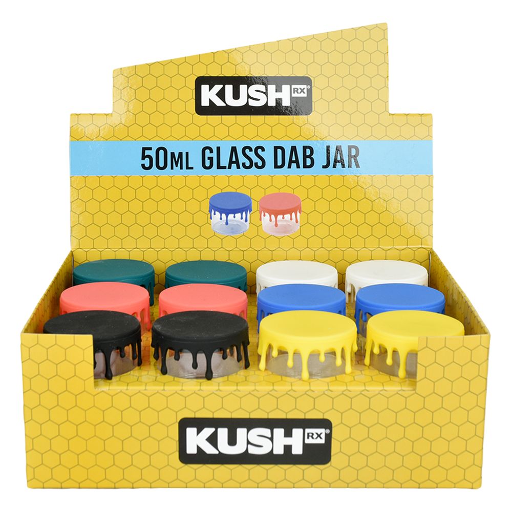 Kush RX Glass Concentrate Jar w/ Silicone Lid - 50ml/ 24ct