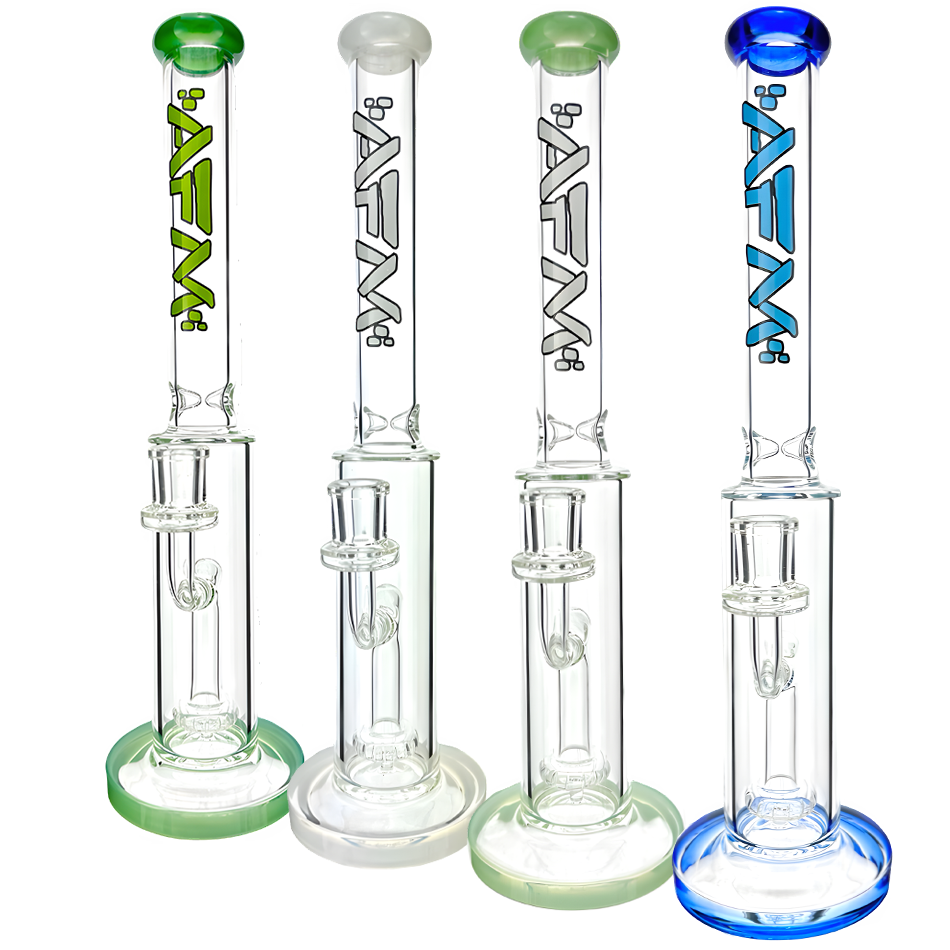 14" AFM Glass Snipe Shower-head Glass Straight Tube Bong