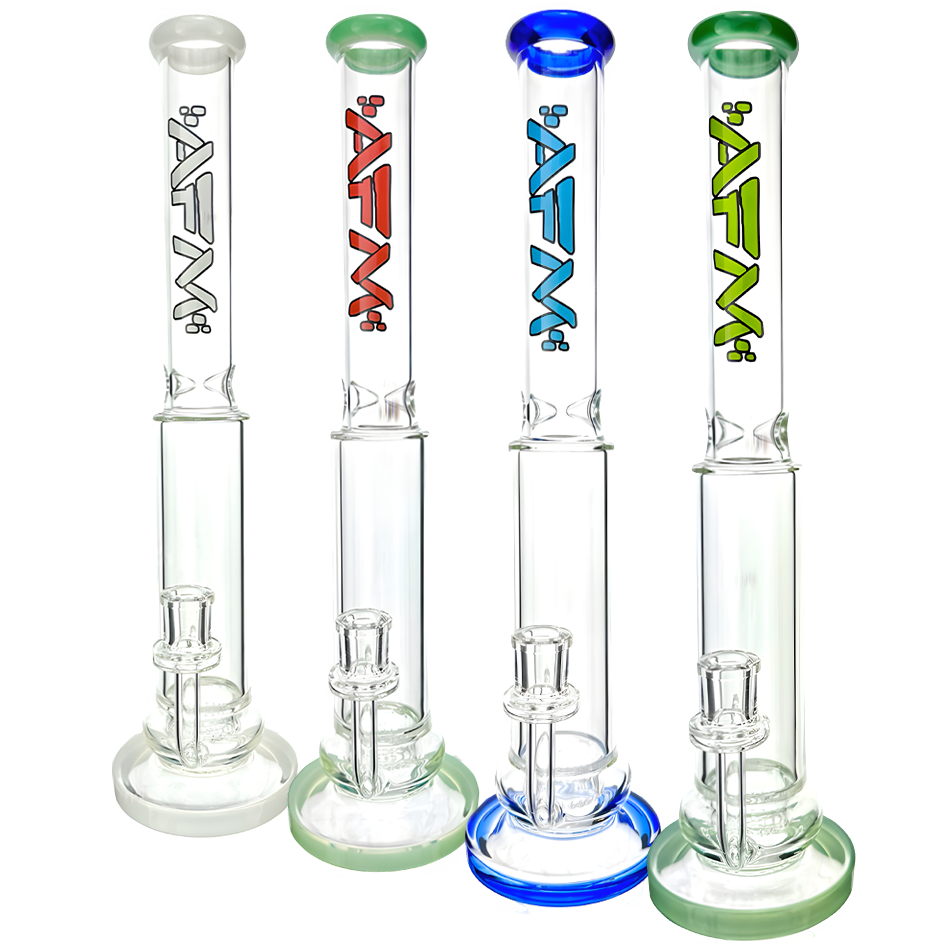 14" AFM Glass Shower Disc Perc Glass Straight Tube
