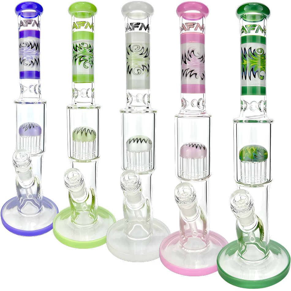 18" AFM Reversal Glass Straight Tube Dab Rig