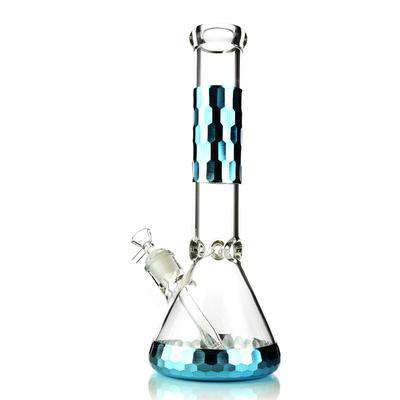 14 Inch Diamond Cut Designer Beaker Bong - Thick Glass 7mm