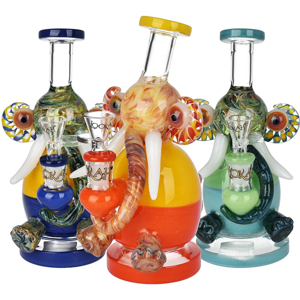 Lookah Glass Elephant Water Pipe - 8"