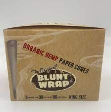 Orginal Blunt Wrap Organic Hemp Cones King Size 30pc