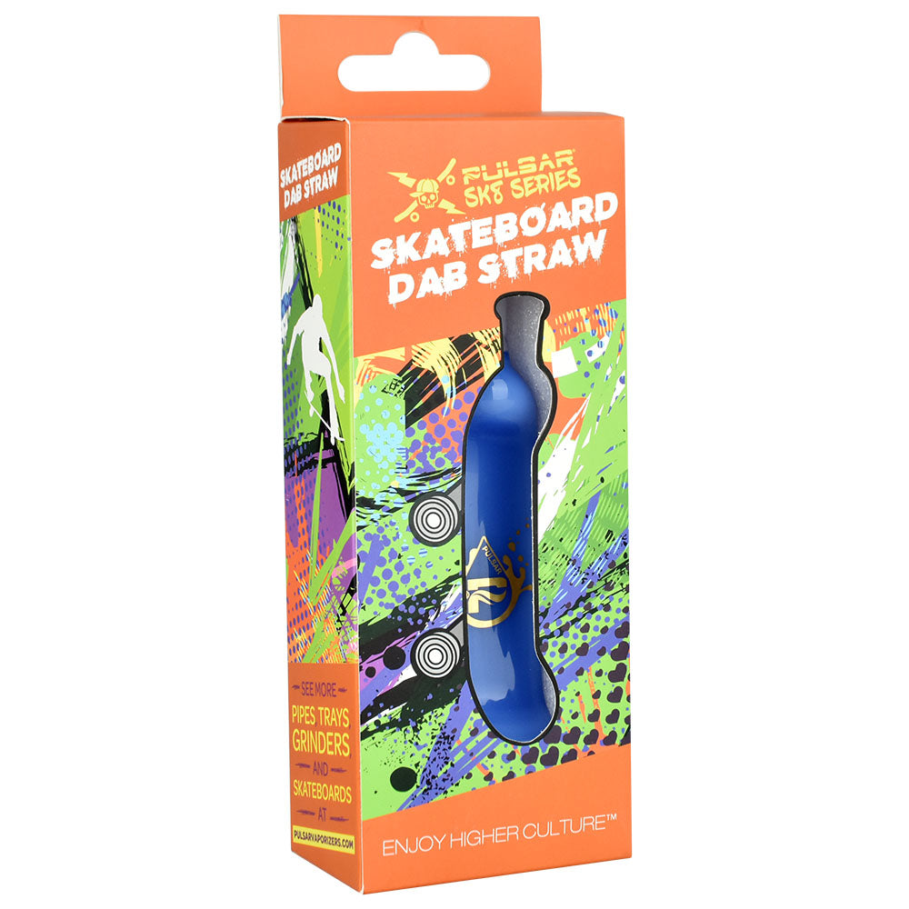 Pulsar Rolling Skateboard Dab Straw & Dish | Quartz Tip | 7.75"