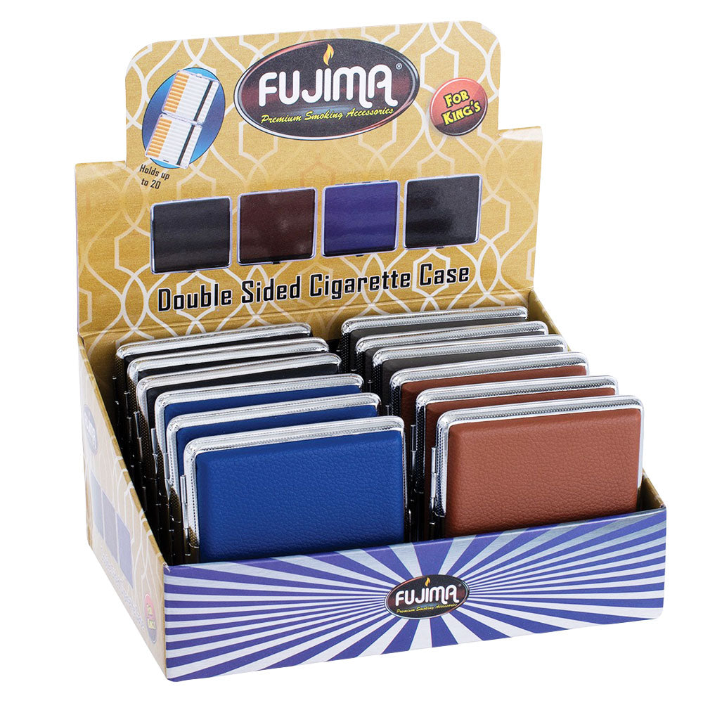 Fujima Faux Leather Cigarette Case - King Size/ 12PC