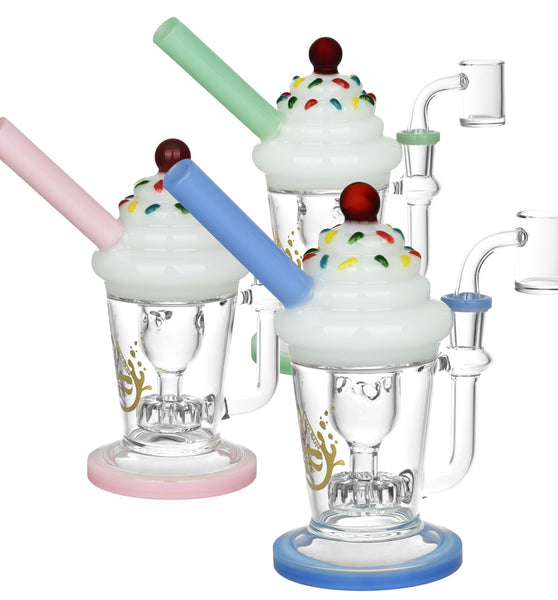 Pulsar Cherry On Top Recycler Dab Rig - 7"/14mm F / Colors Vary