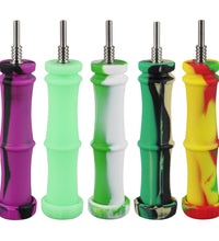 Silicone Bamboo Style Vapor Straw w/ Ti Tip - 5.5