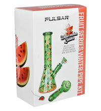 Pulsar Fruit Series Watermelon Zkittles Herb Pipe Glow Duo - 10" / 14mm F