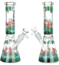 Pulsar Chillin' Flamingos Glass Beaker Water Pipe | 14mm F