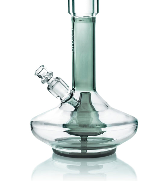 GRAV® Small Wide Base Water Pipe - Smoke with Clear Accents