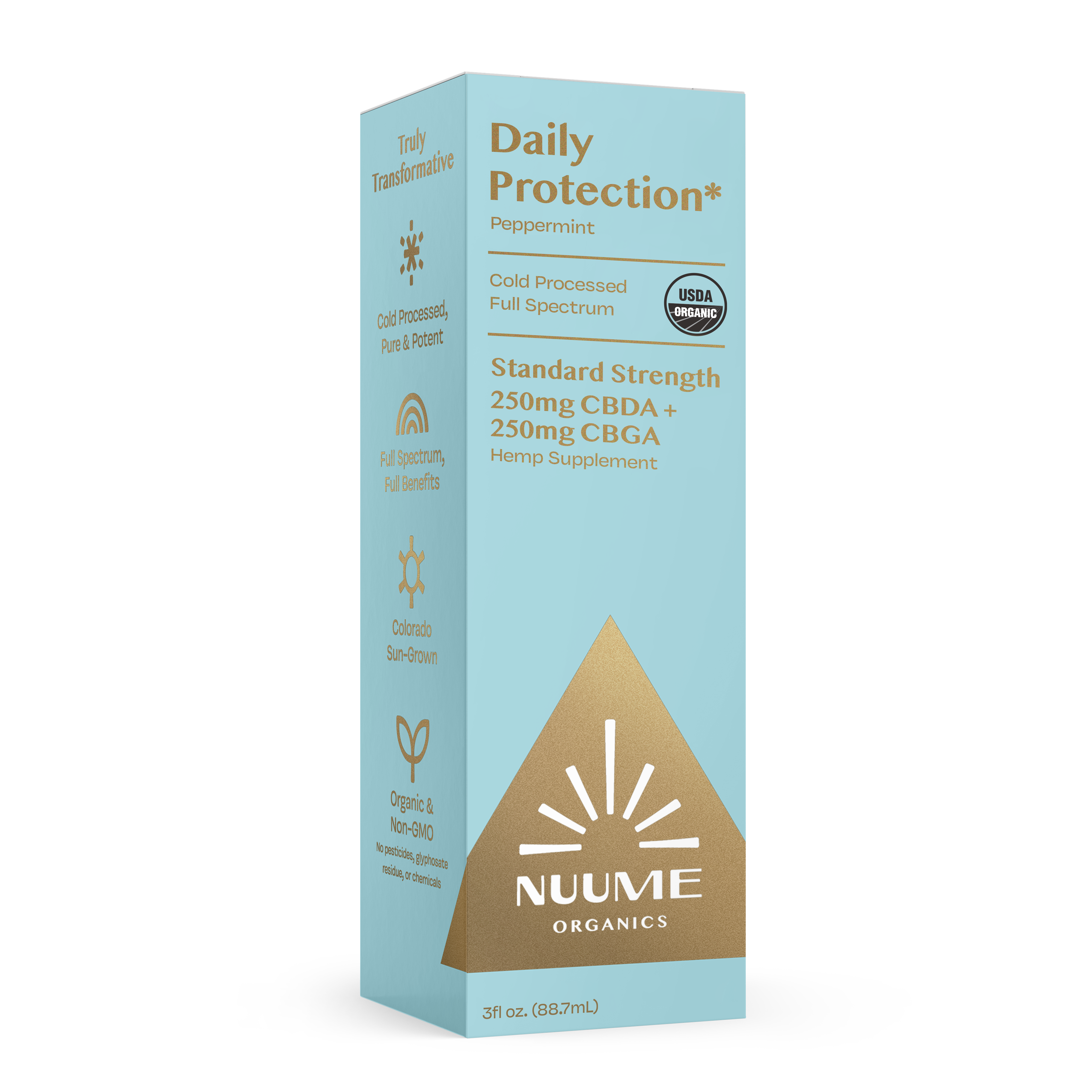 Organic CBGA+CBDA Daily Protection* Drops 250mg+250mg Peppermint