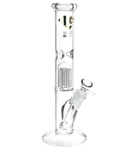 Diamond Glass Gold Pearl 8-Arm Perc Water Pipe - 12" / 14mm F / Colors Vary