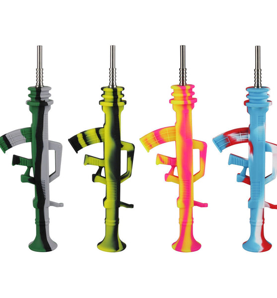 AK47 Dab Straw - Silicone / 9.5" / Colors Vary