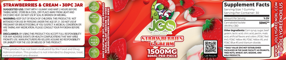 JGO CBD Strawberries & Cream, 1500 mg, 30 ct (THC FREE)