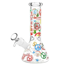 Pulsar World Peace Beaker Glass Water Pipe - 7.75" / 14mm F