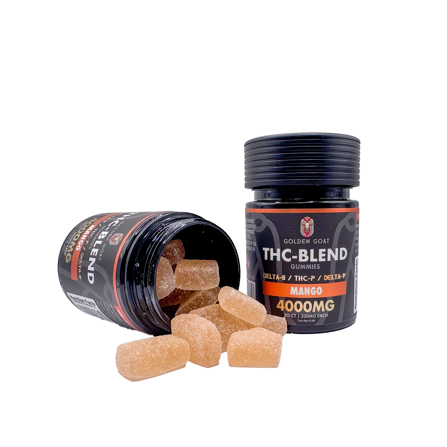 THC Blended 4000MG Infused Gummies Delta 8 / THC-P / Delta 9 - Mango