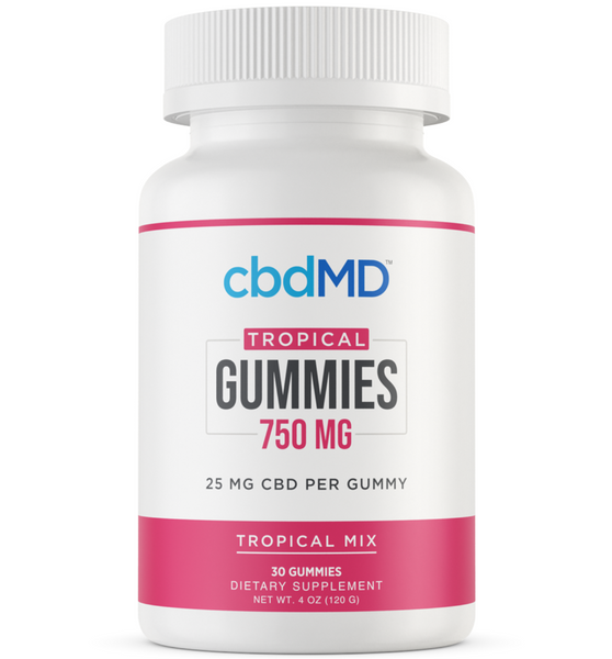 cbdMD Broad Spectrum CBD PM Sleep Gummies Raspberry - 750MG, 60ct