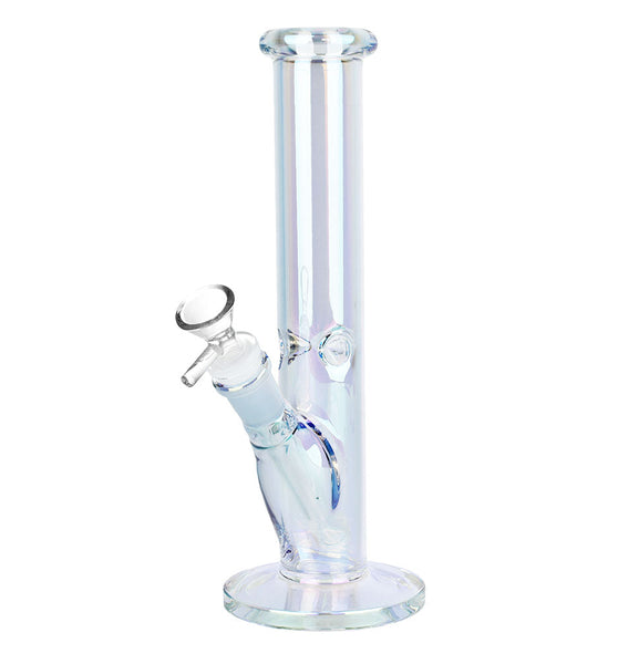 Infinite Splendor Glass Straight Tube Water Pipe - 9.75" / 14mm F / Colors Vary