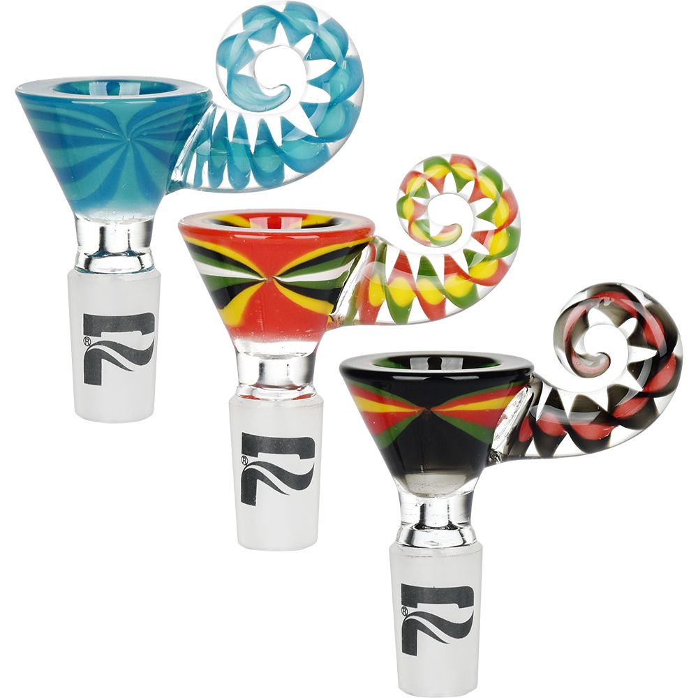 9CT DISPLAY - Pulsar Next Level Curved Handle Herb Slide - 14mm M / Assorted Colors