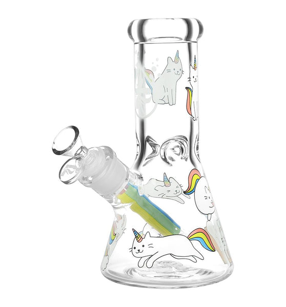 Pulsar Caticorns Design Glass Beaker Water Pipe - 8" / 14mm F