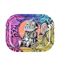 Pulsar Mini Metal Rolling Tray - DopeBot / 7"x5.5"