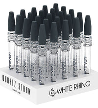 White Rhino Quartz Dab Straw V2 w/ Silicone Cap - 5" 25ct