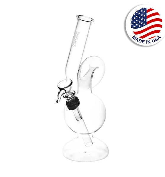 Phoenix Rising Upside Down Twisted Bubble Water Pipe - 8" / Clear