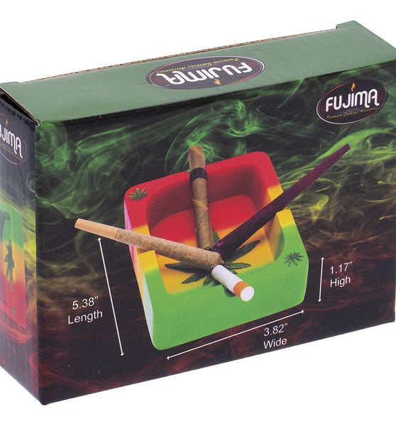 Fujima Rasta Hemp Leaf Playing Card Polyresin Ashtray