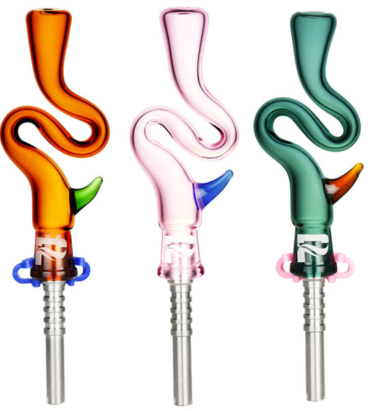 Pulsar Bendy Dab Straw w/ Horn - 5.75"/ 10mm F/Colors Vary