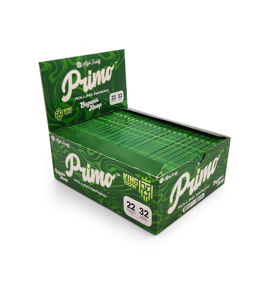 High Society - Primo Organic Hemp Rolling Papers w/ Crutches - King Size - Box of 22 Units