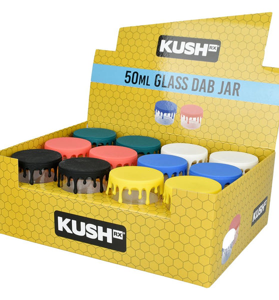 Kush RX Glass Concentrate Jar w/ Silicone Lid - 50ml/ 24ct