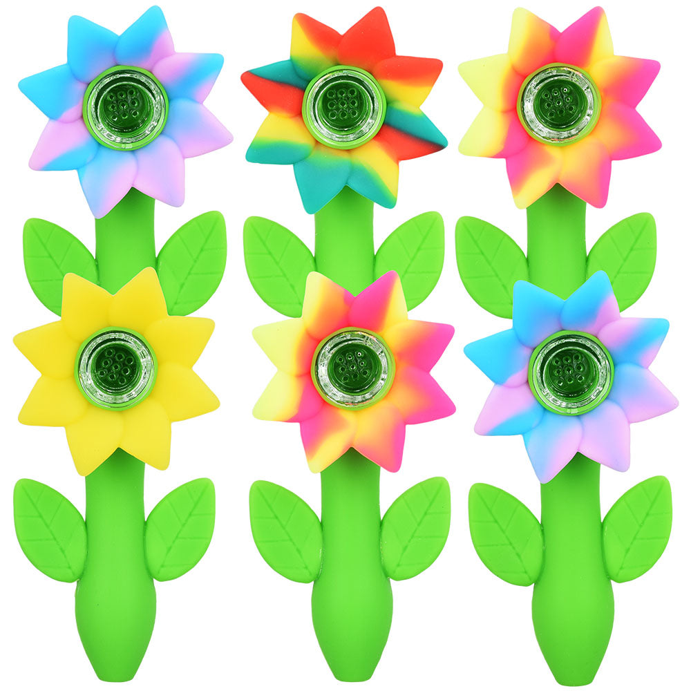 Sunflower Silicone Hand Pipe - 4.75" / 6pcs