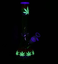 Pulsar Rainbow Pride Glow Glass Beaker Water Pipe - 10"