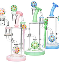 Pulsar Sprinkle Donut Dab Rig Set - 9"/14mm F / Colors Vary