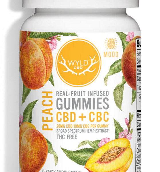 WYLD Real Fruit CBD + CBC Gummies Peach (60MG -1200MG)