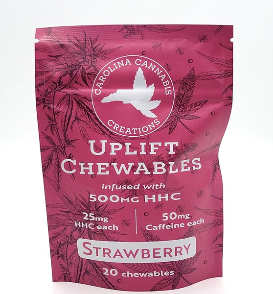 Uplift Chewables | HHC+Caffeine | Strawberry 20ct bag