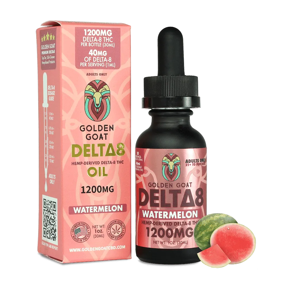 Delta-8 Oil, 1200mg – Watermelon – 30ml, 1oz.