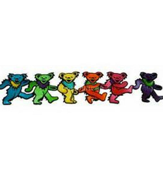 Grateful Dead 6 Dancing Bears in a Row Patch - 9.5" x 2"