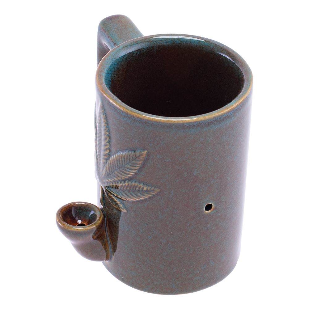 Glazed & Dazed Leaf Pipe Mug - 8oz / Blue