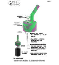 White Rhino Pop Top Can Water Pipe Adapter | 14mm F | 4ct Display