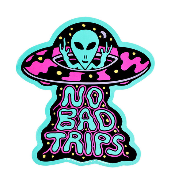 Killer Acid Die Cut Vinyl Sticker - No Bad Trips Alien / 4.5" x 5"