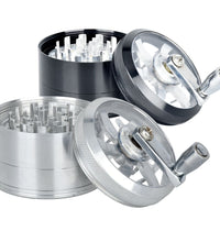 Piranha RETRO Clear Crank Top Aluminum Grinder | 4pc | 2.5"