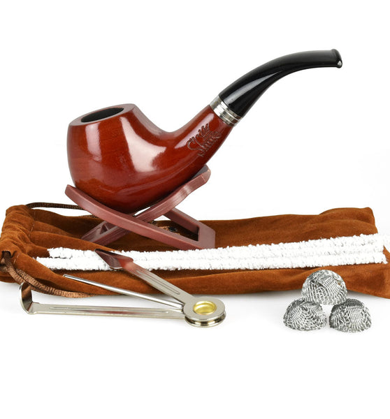 Pulsar Shire Pipes Bent Apple Cherry Wood Tobacco Pipe