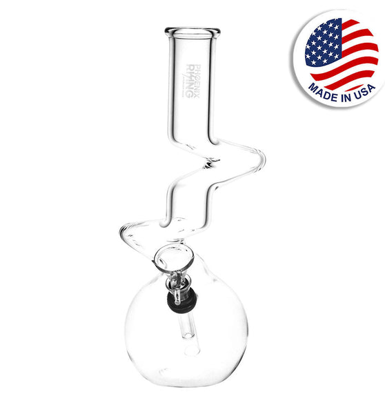 Phoenix Rising Zig Zag Bubble Base Water Pipe - 9.5