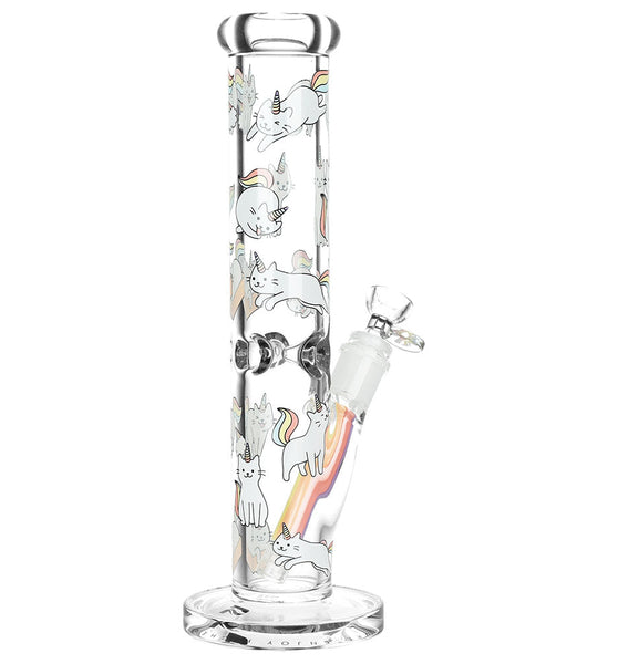 Pulsar Caticorn Design Series Straight Tube Water Pipe | 12" | 14mm F